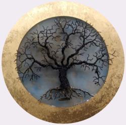 Tree of Life Circled by Gold by Watkins Wolfsen