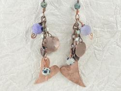 DANGLY HEART EARRINGS by Vicki Davis