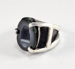 Tabasco Geode Ring Size 6 by Fred Tate