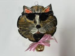 Small Hanging Cat Plate 3 by Gloria Cates