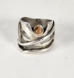 Sterling and Gold Ring Size 5.5 by Fred Tate