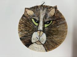 Small Hanging Cat Plate 2 by Gloria Cates