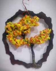 Orange Tree Round Ornament #1 by Jack Wolfsen