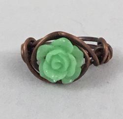 Aqua rose ring by Vicki Davis