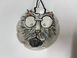 Small Hanging Cat Plate 1 by Gloria Cates