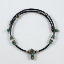 Black cord memory wire choker by Vicki Davis