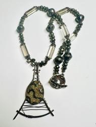 Pyrite & Crystal necklace by Martha Boles