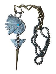 Indian Butterfly Necklace W/Turquoise by Carlos Montanaro