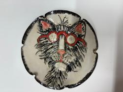 Small Hanging Cat Plate 5 by Gloria Cates