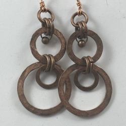 Large Copper circle earrings by Vicki Davis