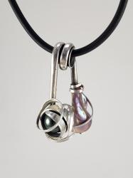 Sterling Silver Necklace w/ Baroque and Tahitian Pearls by Fred Tate