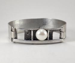 Sterling and Pearl Bracelet by Fred Tate