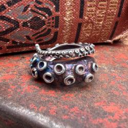 Purple + Blue Tentacle Ring - Adjustable by Carlos Montanaro