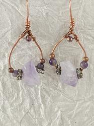 Raw Amethyst earrings by Vicki Davis