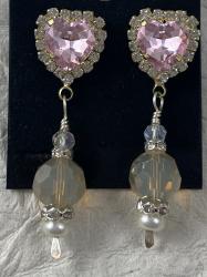 Pink Heart Earrings by Vicki Davis