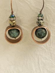 Jasper and copper earrigs by Vicki%20Davis