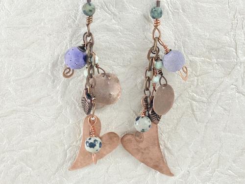 DANGLY HEART EARRINGS by Vicki Davis