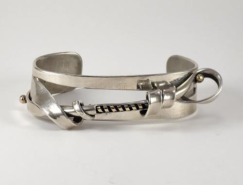 Sterling and 14K Gold Bracelet by Fred Tate