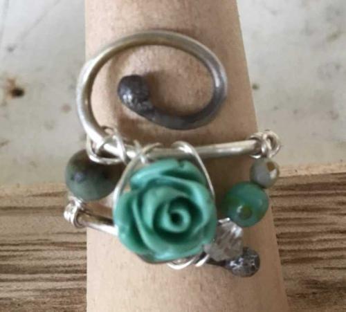 Blue Rose Ring by Vicki Davis