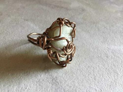  Copper and crystal ring by Vicki Davis