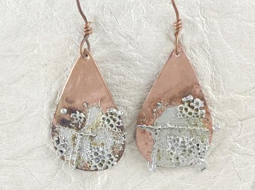 STAMPED TEARDROP EARRINGS by Vicki Davis