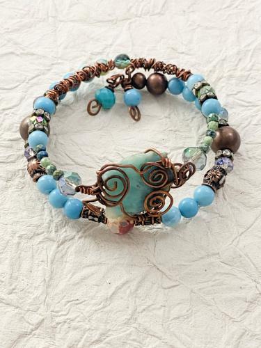 Larimar Wrap Bracelet by Vicki Davis