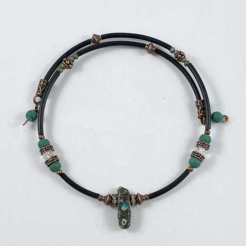 Black cord memory wire choker by Vicki Davis