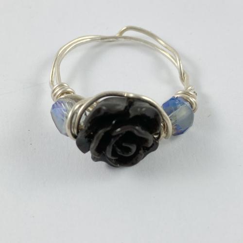 Black rose ring by Vicki Davis