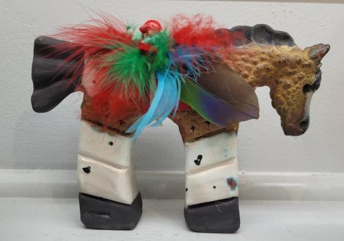 Medium Raku Fetish Horse by Cathy Crain