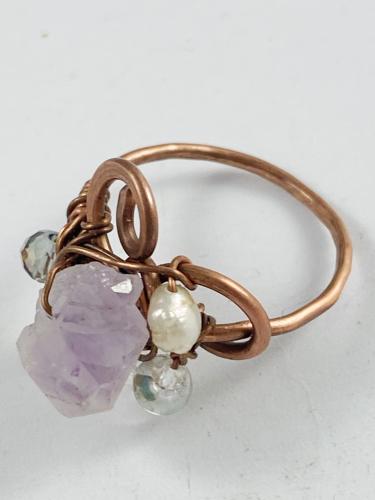 Raw amethyst ring by Vicki Davis