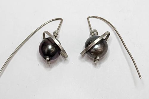 Tahitian Pearl Earrings by Fred Tate