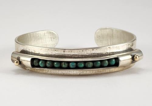 Bracelet Sterling Turquoise 14K by Fred Tate