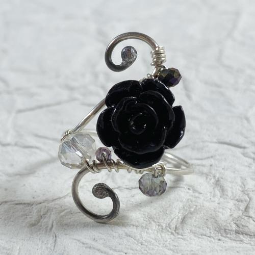 Black Rose ring by Vicki Davis