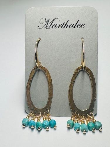 Turquoise & bronze earrings by Martha Boles