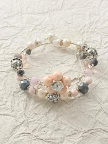 Pink Pearl Wrap Bracelet by Vicki Davis