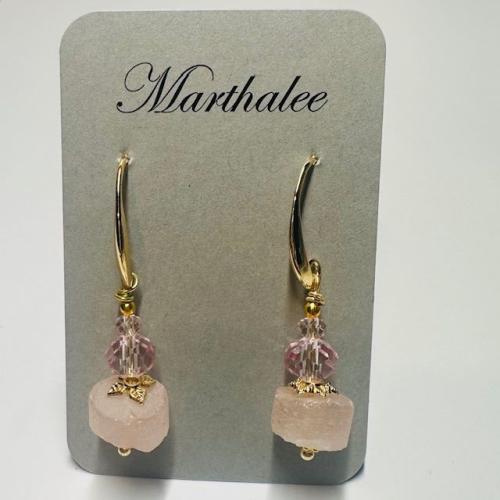 Beach glass crystal earrings by Martha Boles