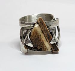 Fossil Ivory Ring Size 9 by Fred Tate