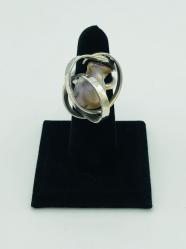 Baroque Pearl Sterling Silver Ring Size 5.5 by Fred Tate