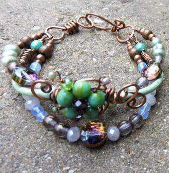 3 Strand Flower Bracelet by Vicki Davis