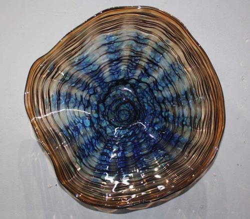 Blue and Brown With Dark Brown Rim Spinner by Ron and Chris Marrs