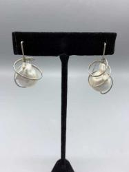 Baroque Pearl Earrings On Sterling Silver With Coil by Fred Tate