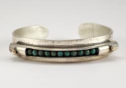 Bracelet Sterling Turquoise 14K by Fred Tate