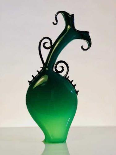 Green  Whimsical Vase by Aaron Tate
