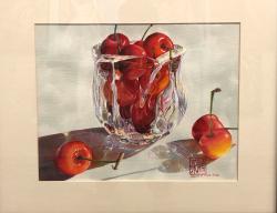 Cherries in a Glass Bowl by Soon Y Warren