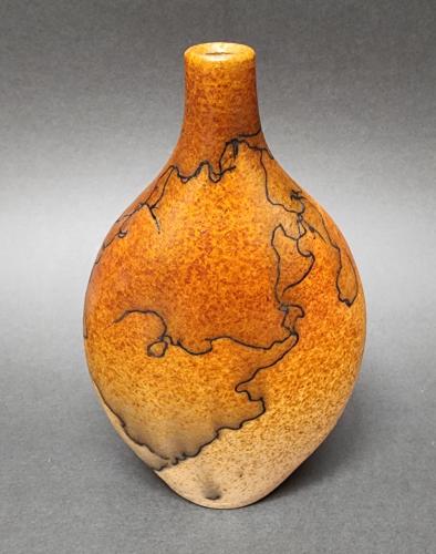 Burnt-Orange Horsehair Flask by Silas Bradley