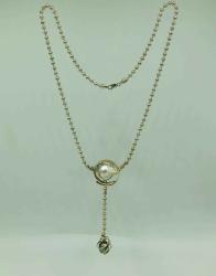 Double Pearl with Sterling and dangle by Fred Tate
