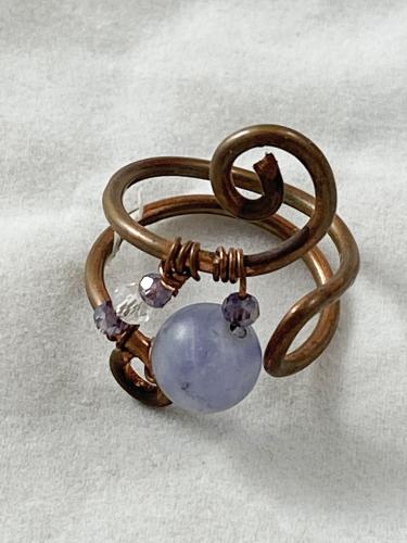 Amethyst & Copper ring by Vicki Davis