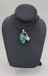 Sterling Turquoise Pearl Necklace by Fred Tate