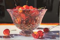 Cherries in a Crystal Bowl by Soon Y Warren