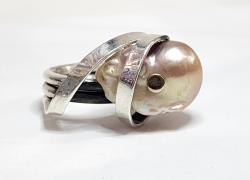 Baroque Pearl Ring Size 8.5 by Fred Tate